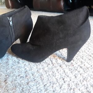 Black suede booties